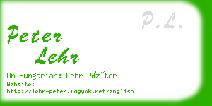 peter lehr business card